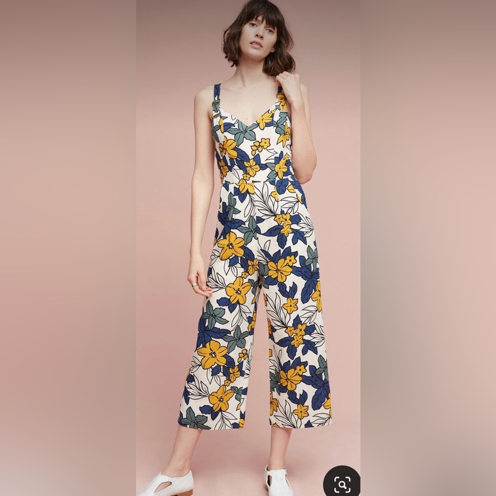 Anthropologie Wide Leg Crop Jumpsuit